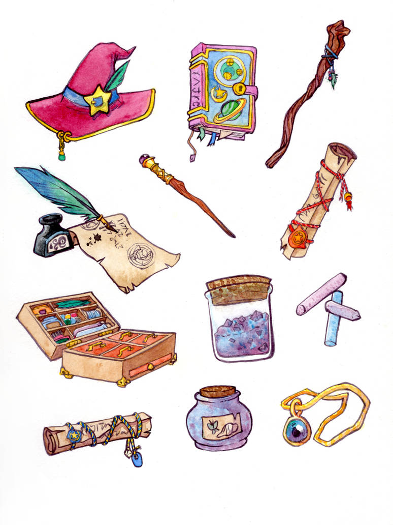 Wizard items by Zil-Zeki on DeviantArt