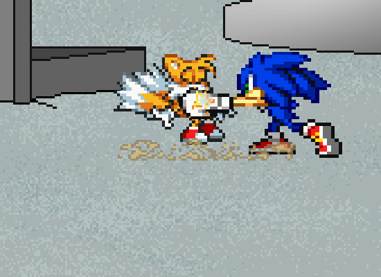 Sonic Beating up Tails