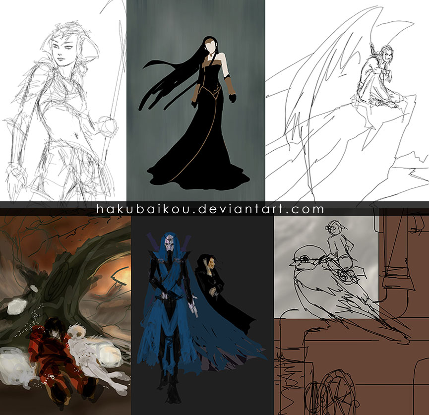 random initial sketches by hakubaikou