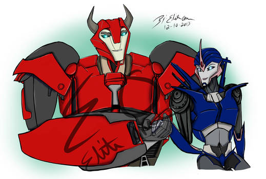 Cliffjumper and Arcee Moment