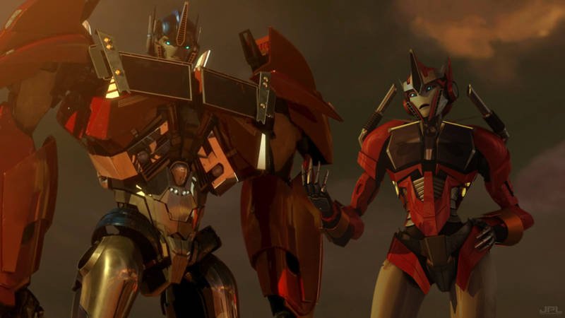 Optimus Prime and Causeway Talking by Elita-One-Arts