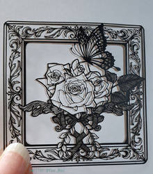 Papercut roses and butterfly