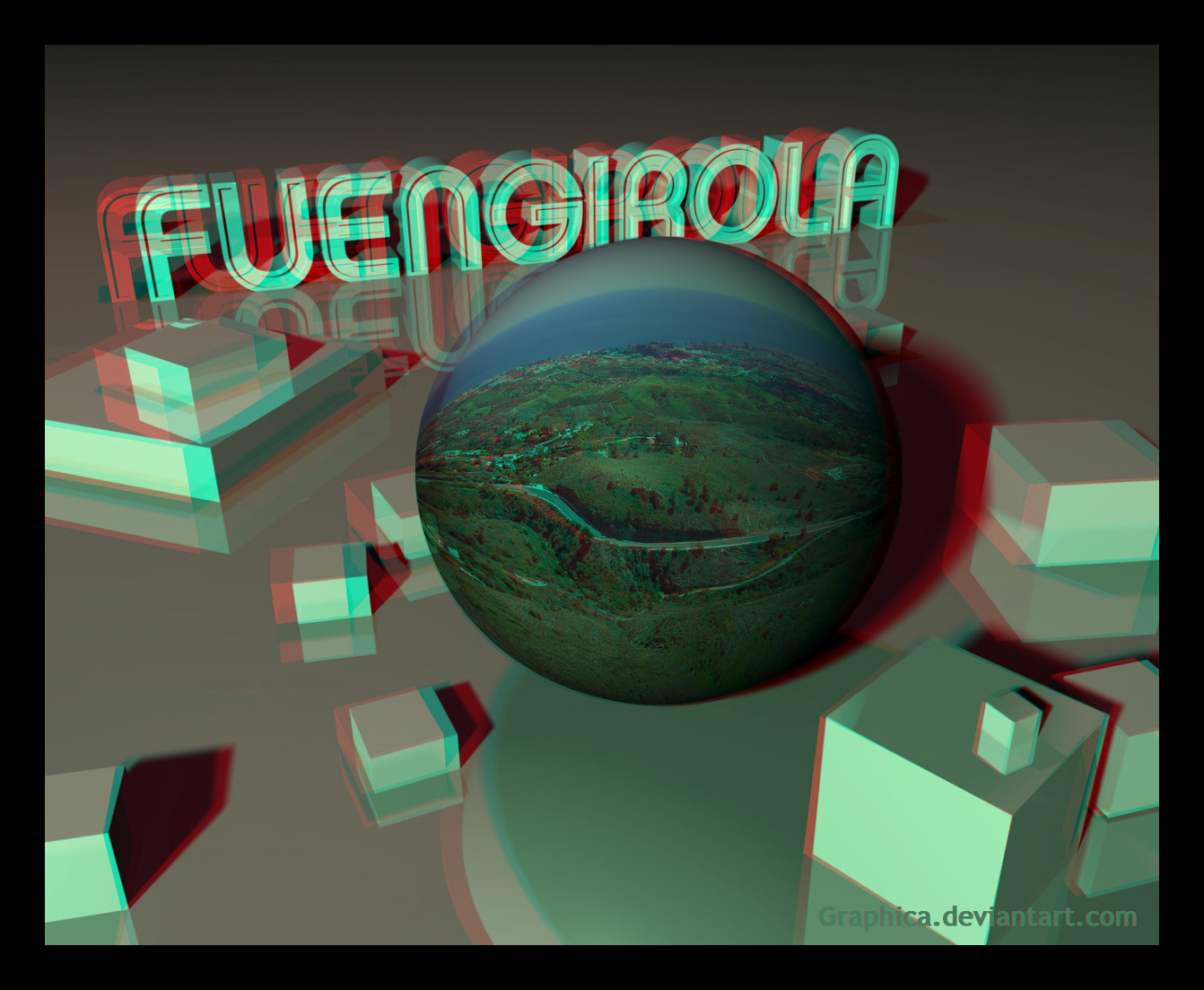 Fuengirola 3D anaglyph orb