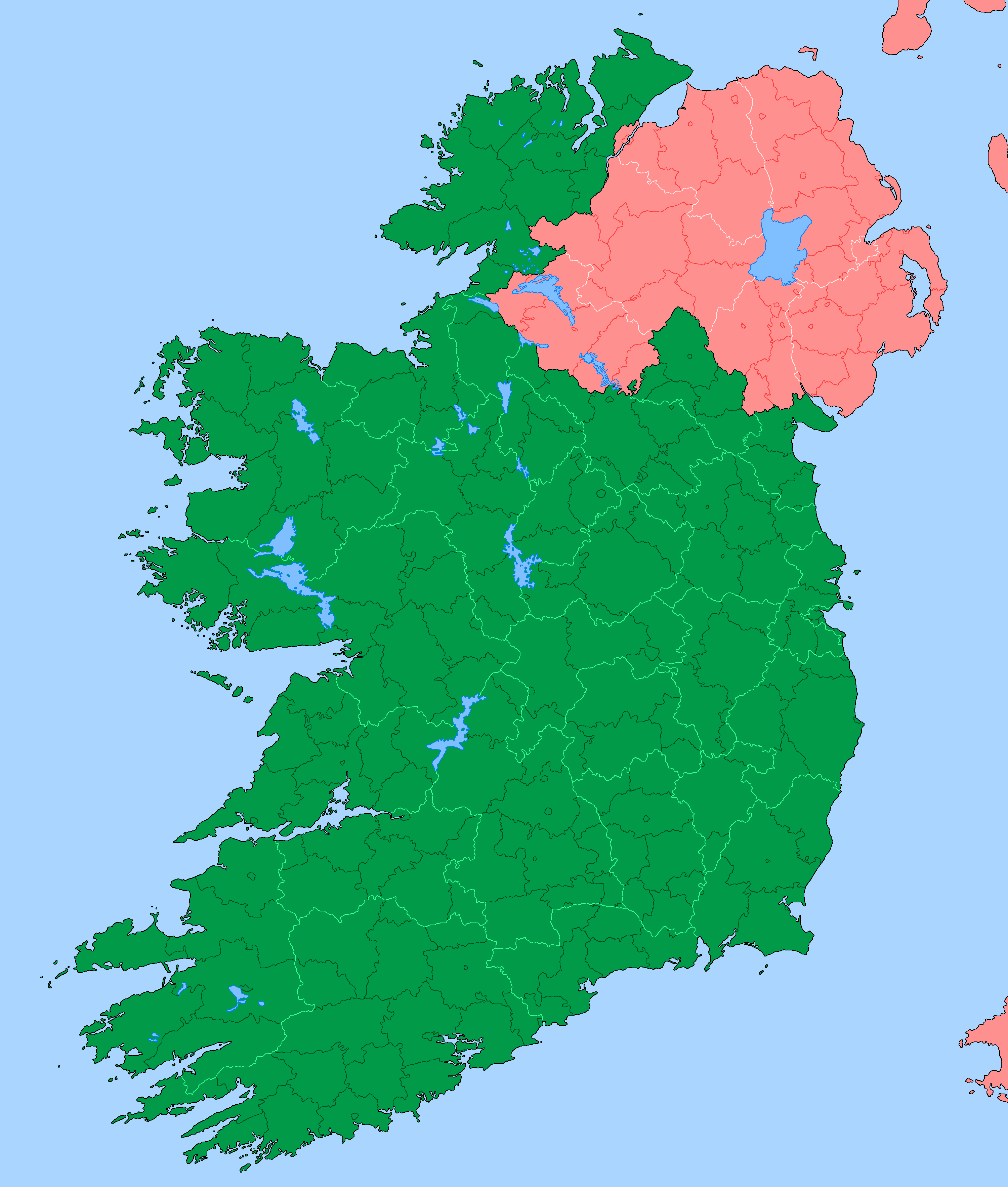 The map of Ireland (original 32 counties borders) by Haritasever on ...