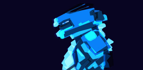 Futuristic Blue Crystal Soldier (Quarterback?) Guy