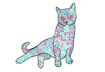 hand drawn dippin dots cat adoptable