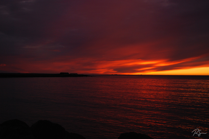 Burning sky over Reykjavik II