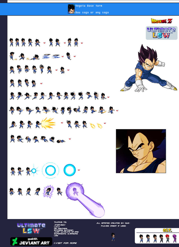 ULSW Vegeta Buu saga Sprite sheet by Northriddle on DeviantArt