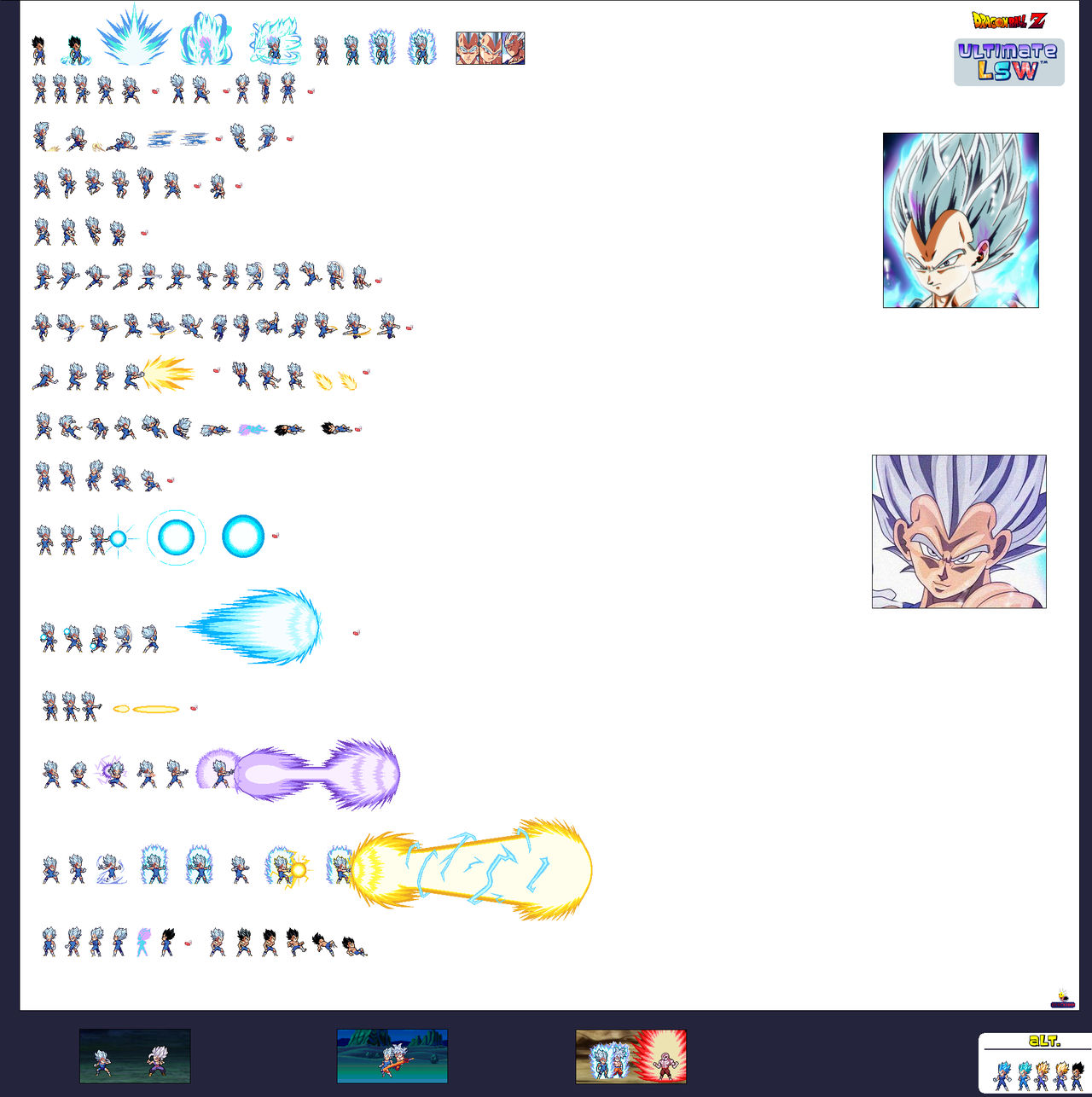 Mastered Ultra Instinct Vegeta ULSW Sprite sheet by Northriddle on