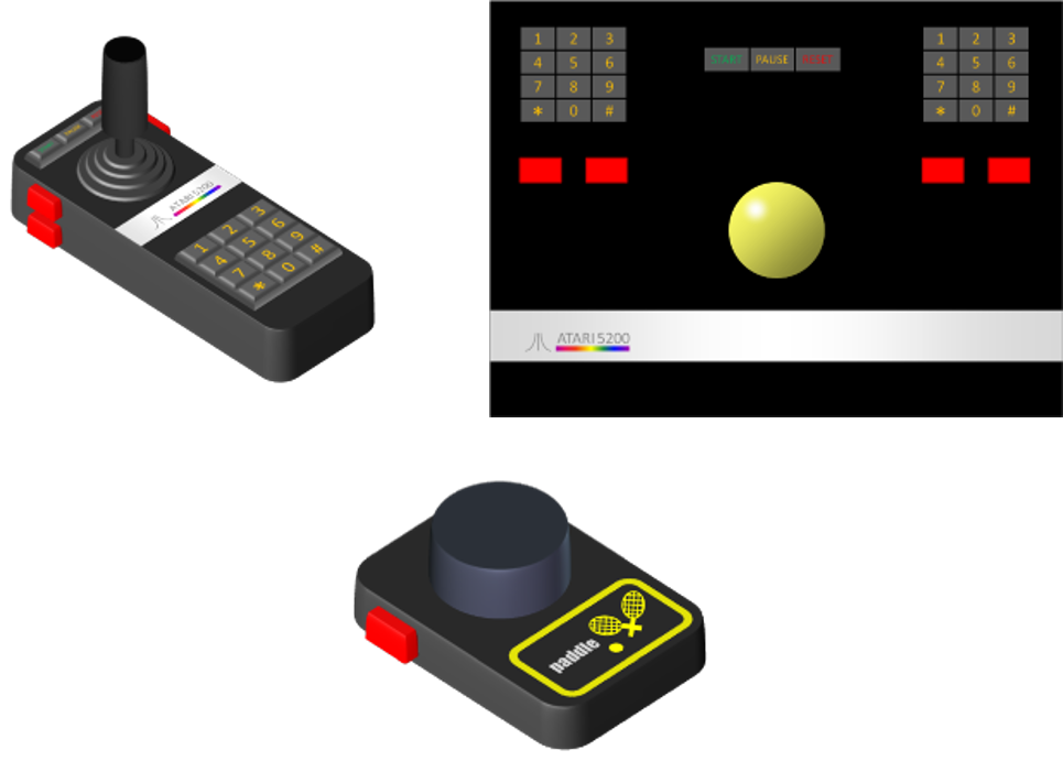 Atari 5200 controllers and paddle (old) by Tangentg on DeviantArt
