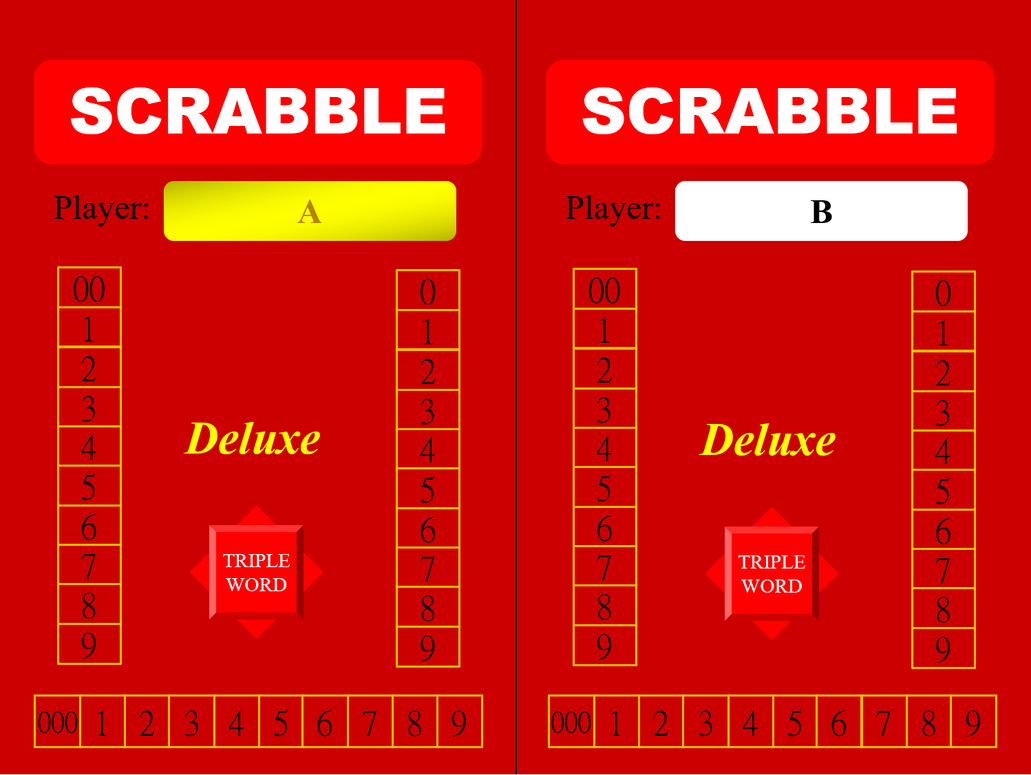 Scrabble Bad Example Scrabble score cards - Players A, B (printable) by Tangentg on DeviantArt