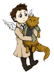 Cas and Dean-Cat