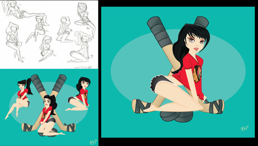 Black Hawks Pin-up Design Process