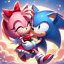 Sonic holds Amy Rose