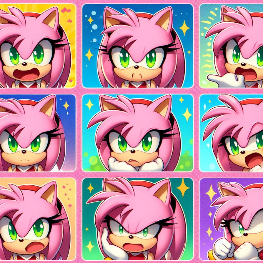 Amy rose face Expressions by RainbowSonicArt on DeviantArt
