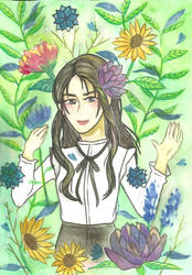 Girl in Flowers