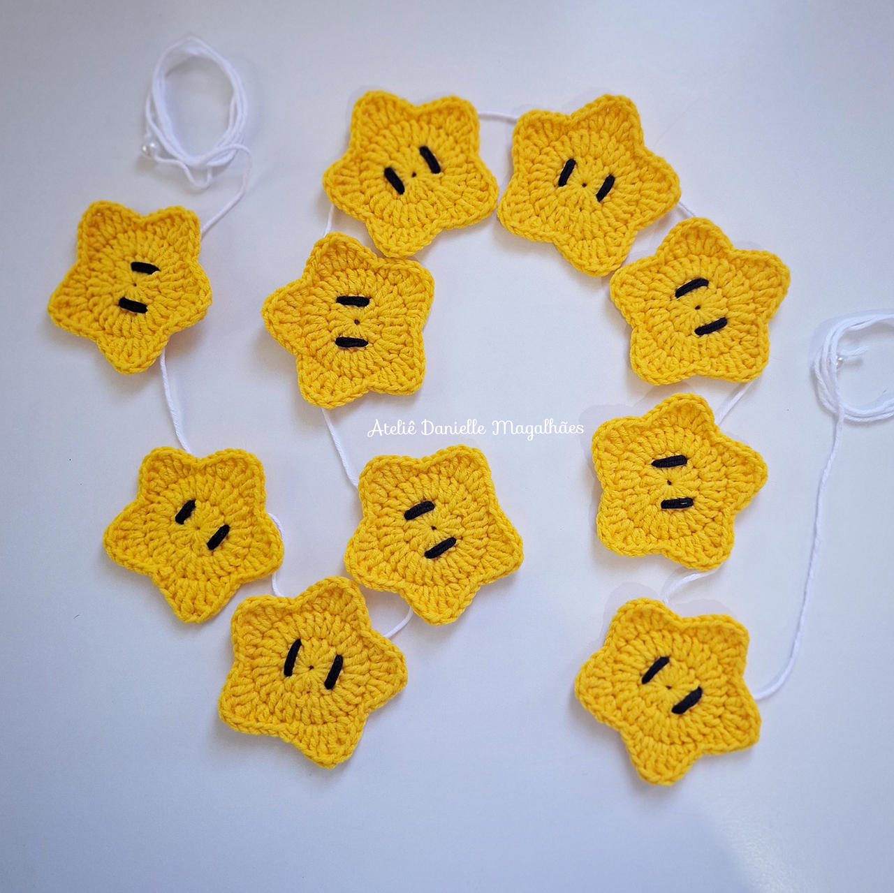 Mario's Star crochet garland by ateliedaniellemagalh on DeviantArt