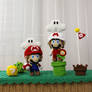 Super Mario Amigurumi+Mini Mushroom+Mini Flower