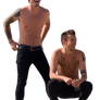 Tyler and Josh at the Beach Png