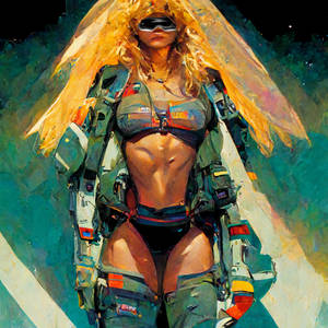 Heavy Metal Female Star Fighter Pilot