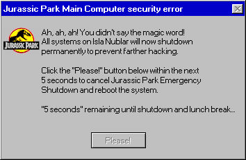 Jurassic Park Computer Error