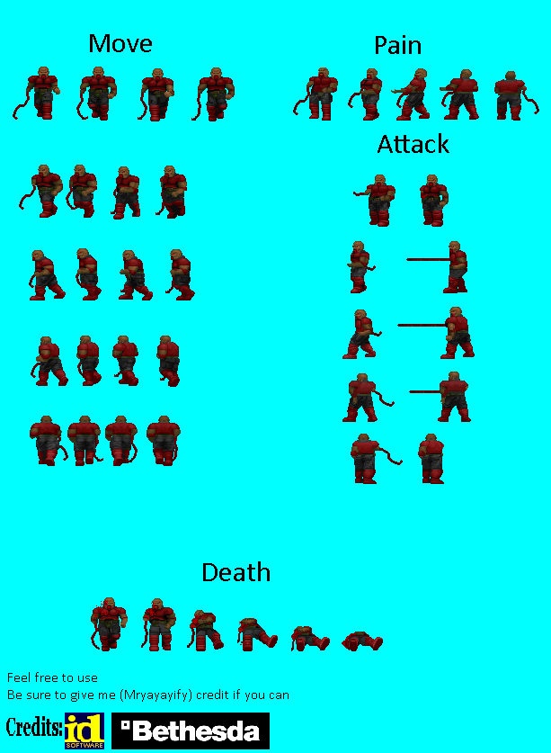 ZDOOM Sprite Sheet: Classicized Melee Commando by MickeeYoofers on ...