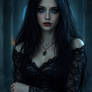 Obsidian. Gothic woman in hall 6K UHD 756467hig