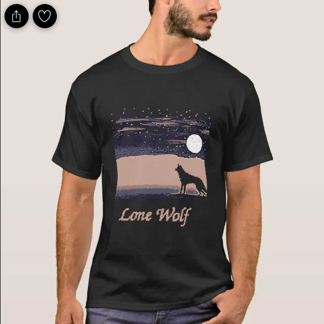 Lone Wolf Pixel Art T-Shirt