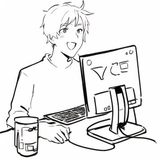 Random Gamer Sitting On Pc - Anime Style Sketch Dr by the666goat on ...