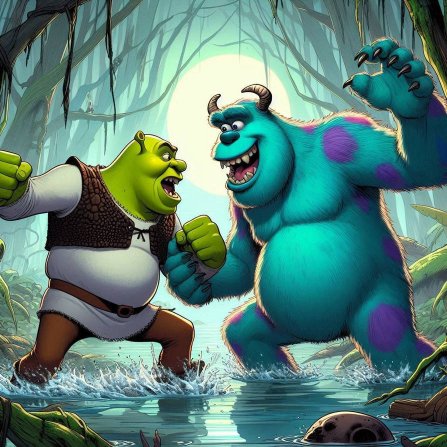 Shrek Vs Sulley By VilgotEk On DeviantArt shrek-vs-sulley-by-vilgotek-on-deviantart
