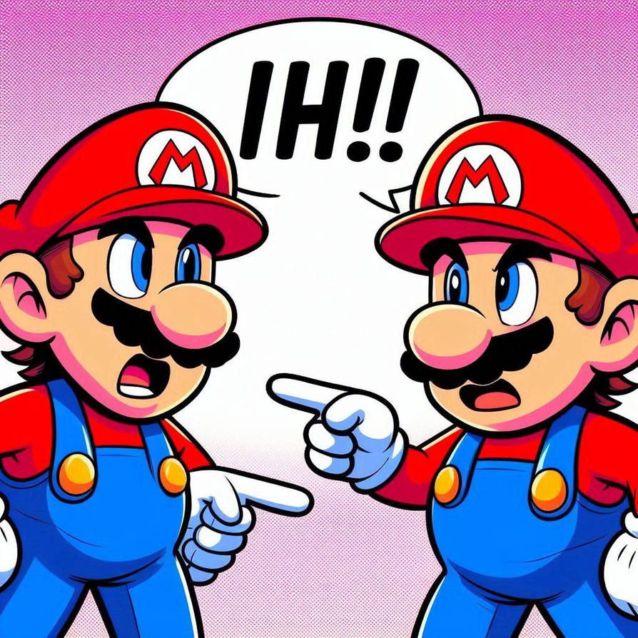 Mario Pointing At Rope Mario pointing at Mario by VilgotEk on DeviantArt