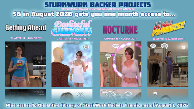 August 2026 sturkwurk backer schedule