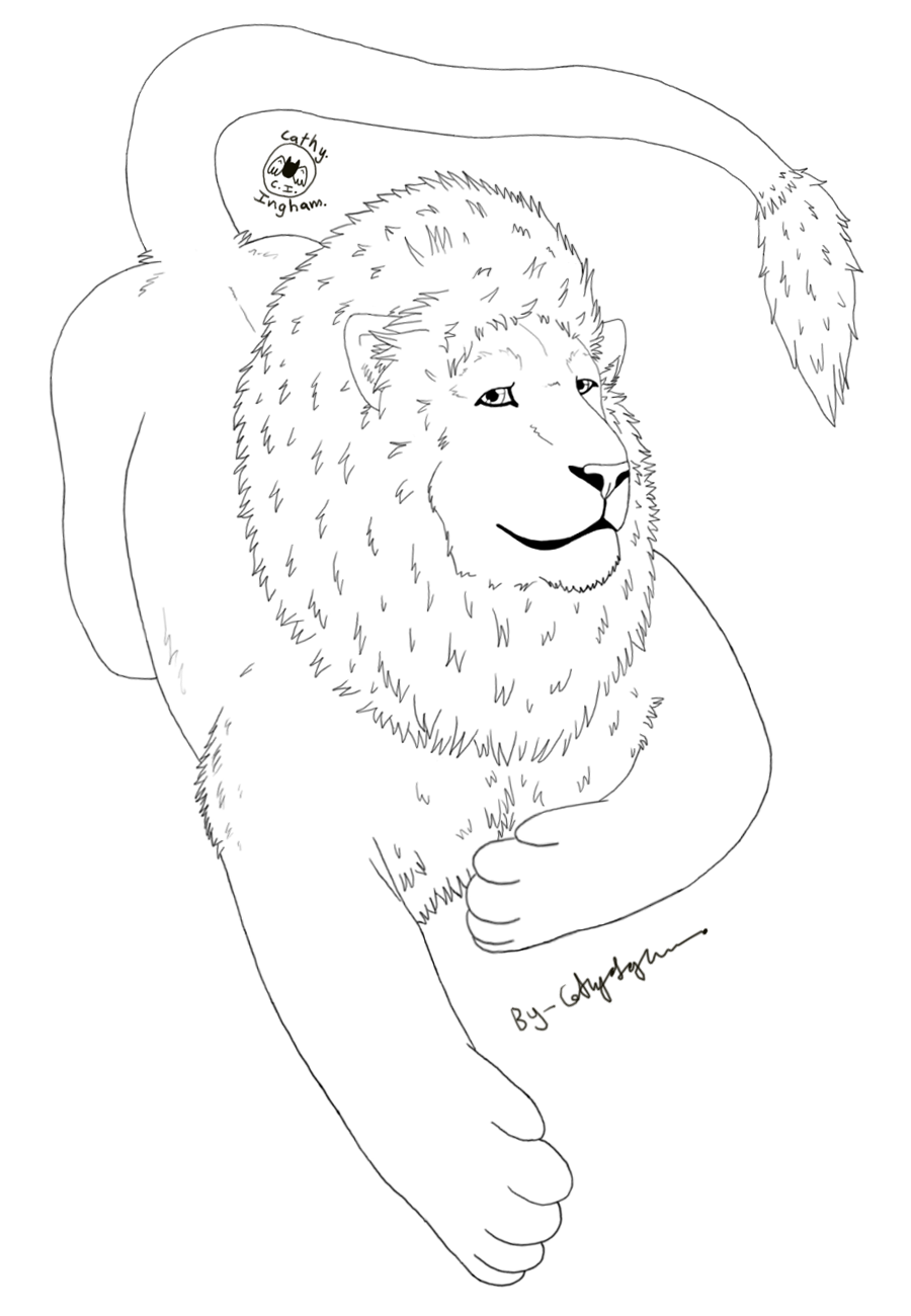 Free-Lineart-Lion