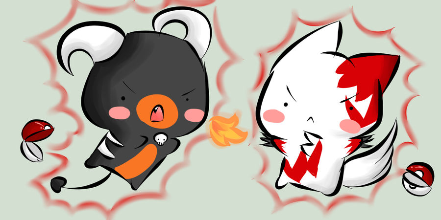 chibi pokemon battle by xnyumix