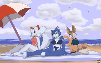 Star Fox Girls on the Beach