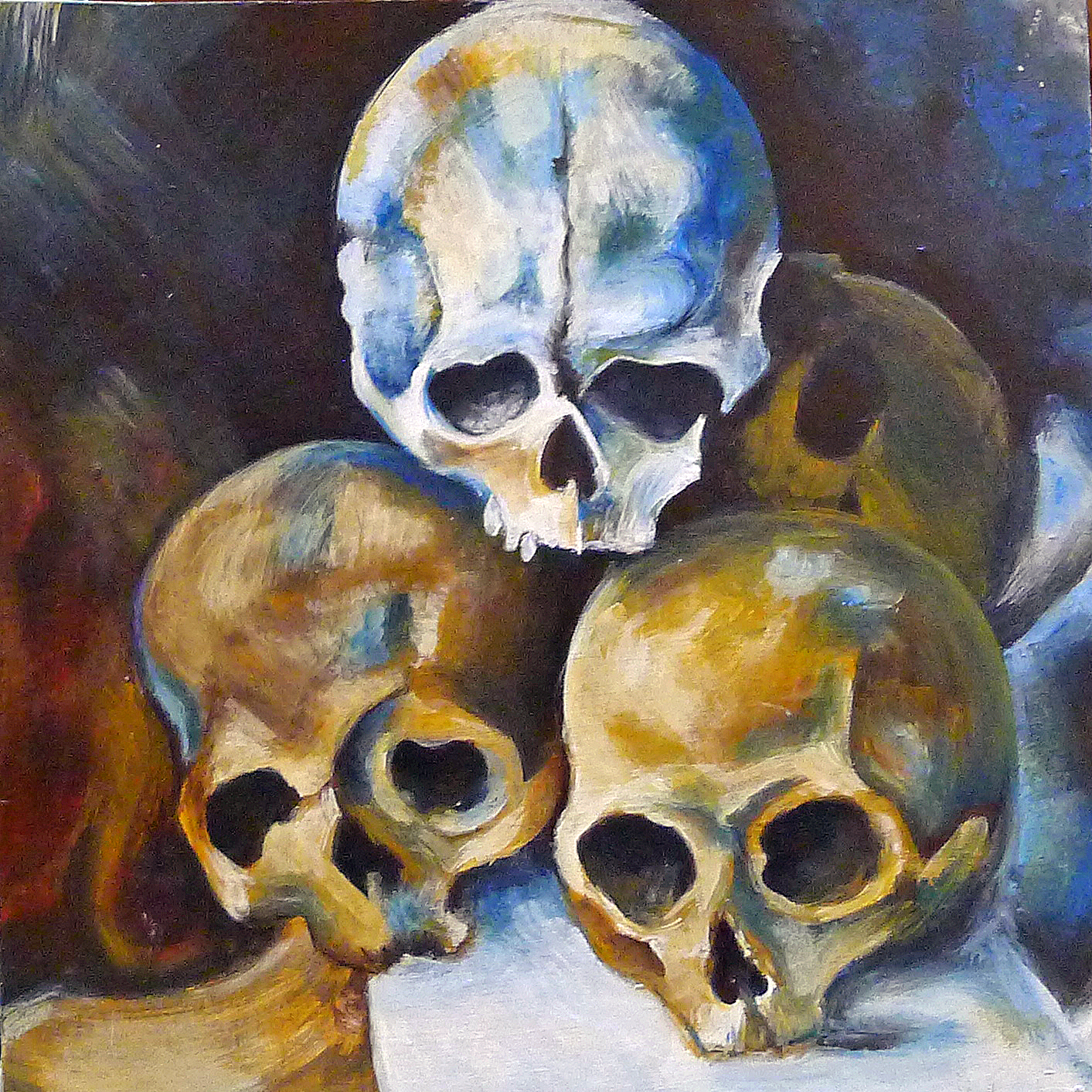 Pyramid Of Skulls By Paul Cezanne Painting Artwork Paint By Numbers Kit DIY 