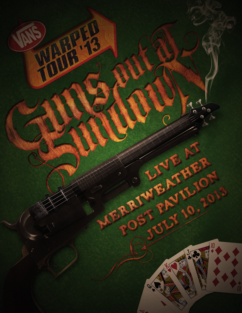 Guns Out At Sundown - Warped Tour Poster