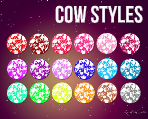 Cow Color Styles by LexiVonEerie on DeviantArt