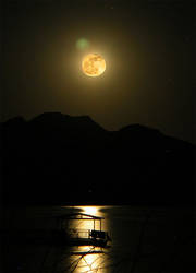 Moon Rise over Saguaro Lake
