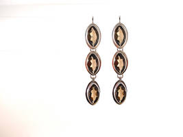 Dangle Earrings with Smokey Quartz