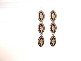 Dangle Earrings with Smokey Quartz