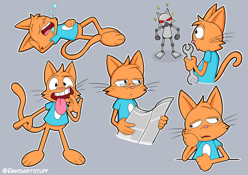 Orange cat doodles