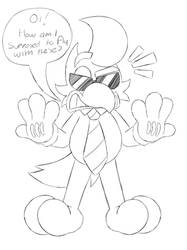 Cobalt trying out toon gloves (Commission)