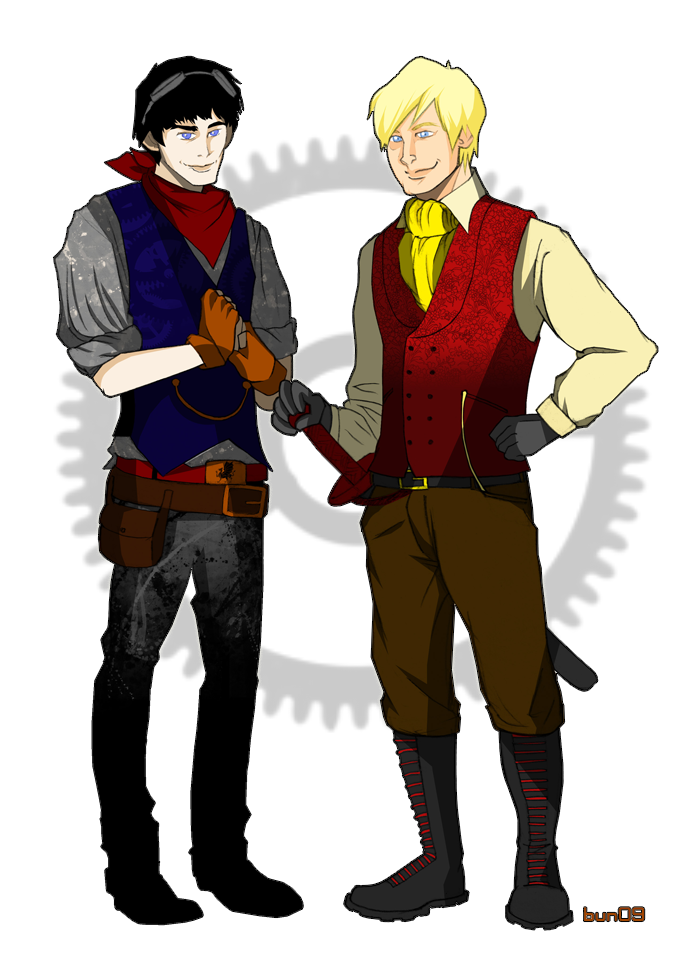 Steampunk Merlin and Arthur