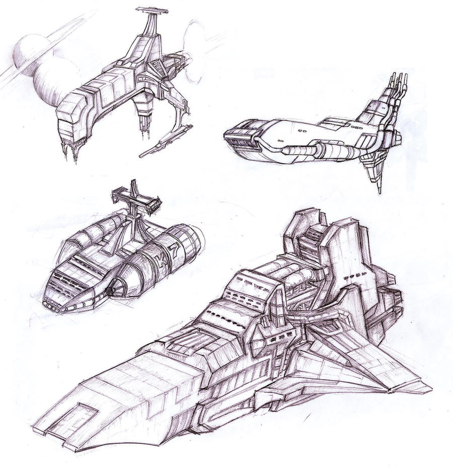 Space ships sketches