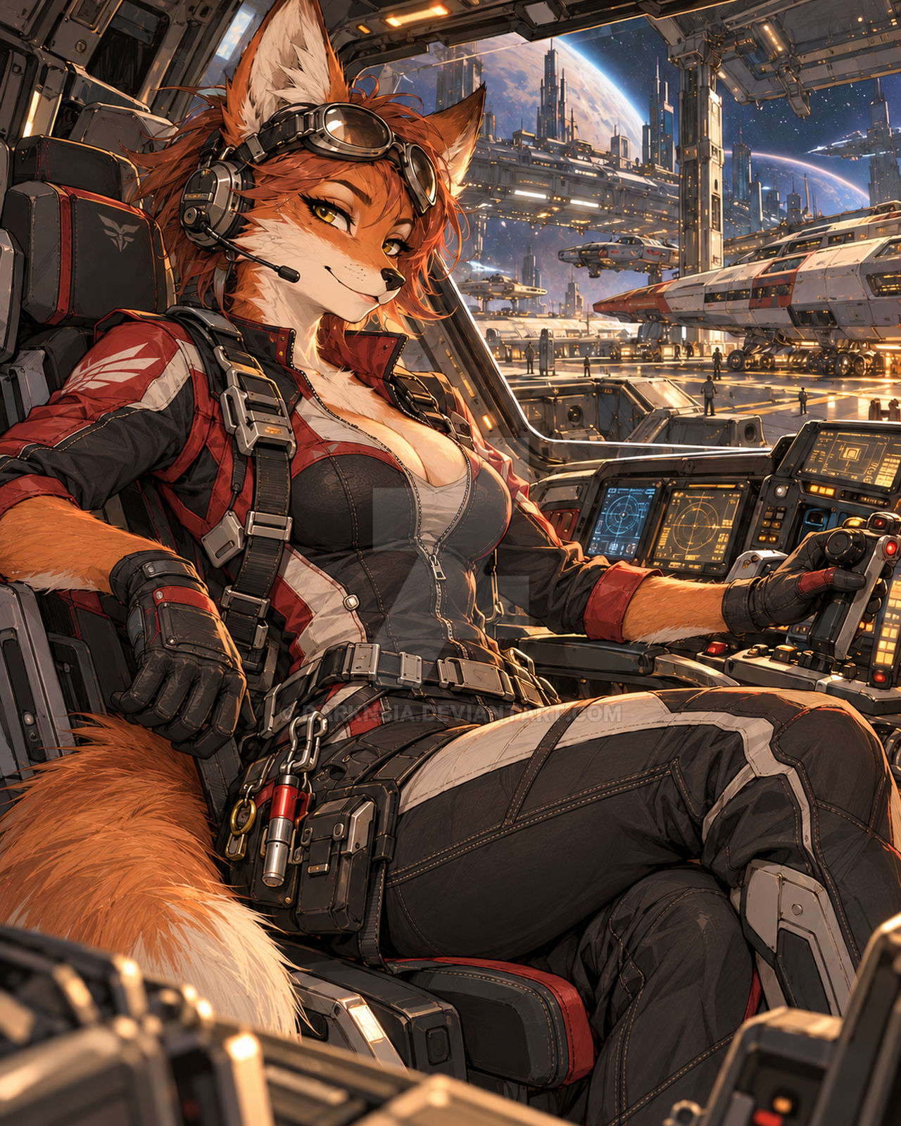 Pilot Armor Deviantart Fox Space Pilot by DarkNsia on DeviantArt
