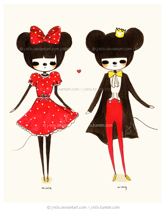 Minnie and Mickey Mouse