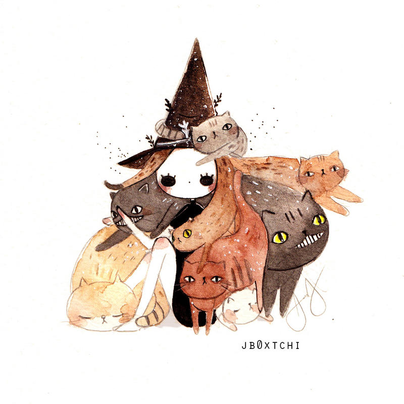 The Witch with Cat Hair by jb0xtchi
