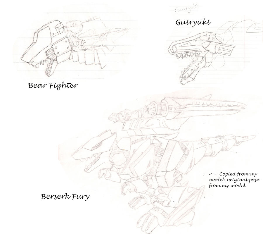 Zoids drawings and sketch by AegisInferno on DeviantArt