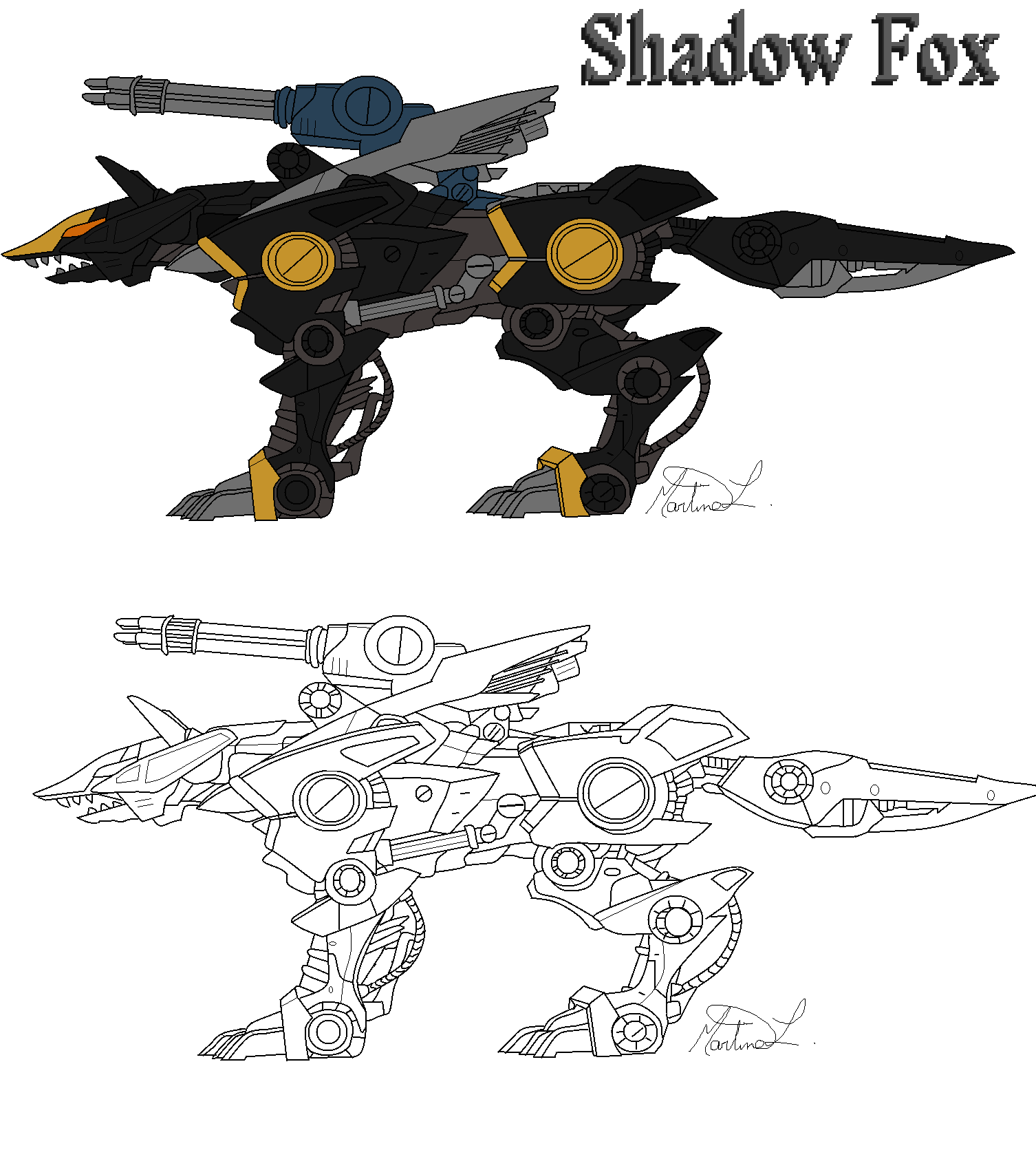 Shadow Fox zoids Line Art by AegisInferno on DeviantArt